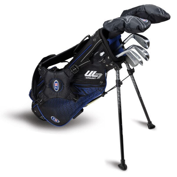 US Kids Golf Ultralight 7-45 6 Club Stand Set RH, Black/Blue l