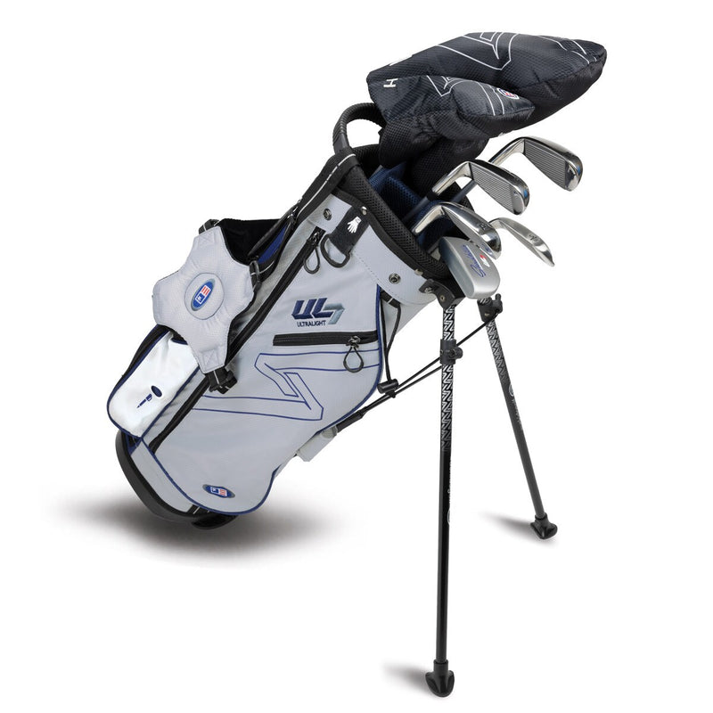 US Kids Golf Ultralight 7-51 7 Club Stand Set RH, Silver/Navy