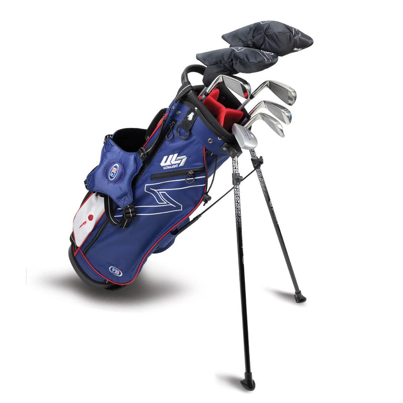 US Kids Golf Ultralight 7-57 7 Club Stand Set RH, Navy/Red