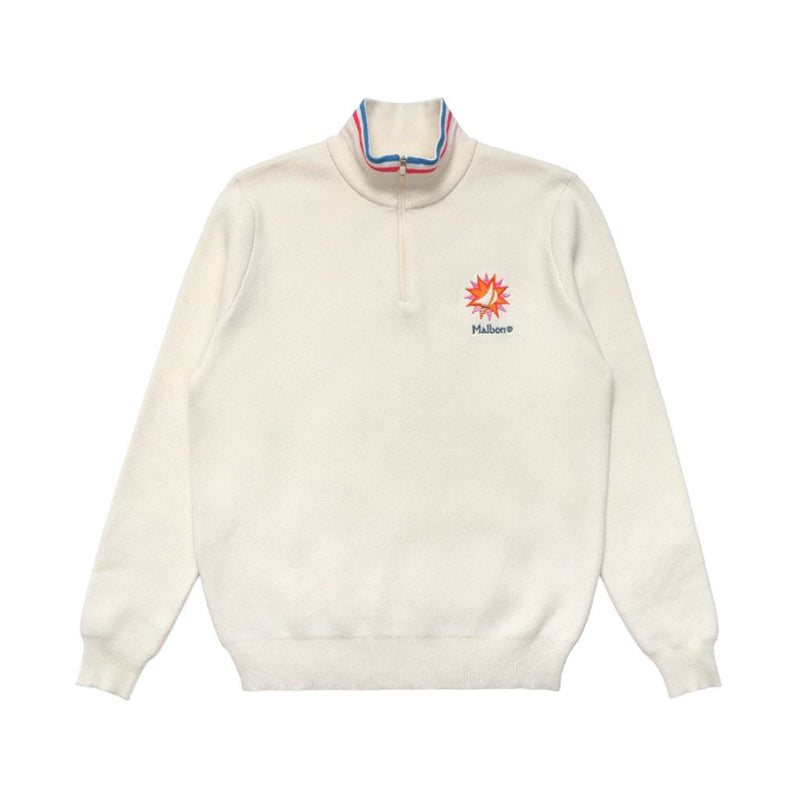 Malbon Montegro Knit Quarter Zip - Cream