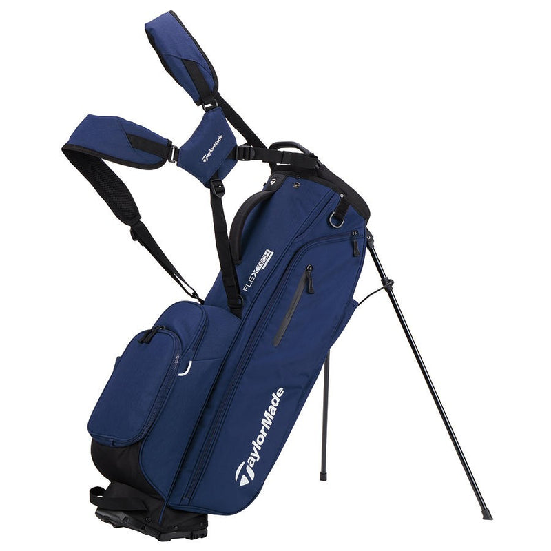 TaylorMade TM24 Flextech Stand Bag (Navy)- Premium golf bag with 14-way top, 8 storage pockets, integrated cooler, and versatile design.