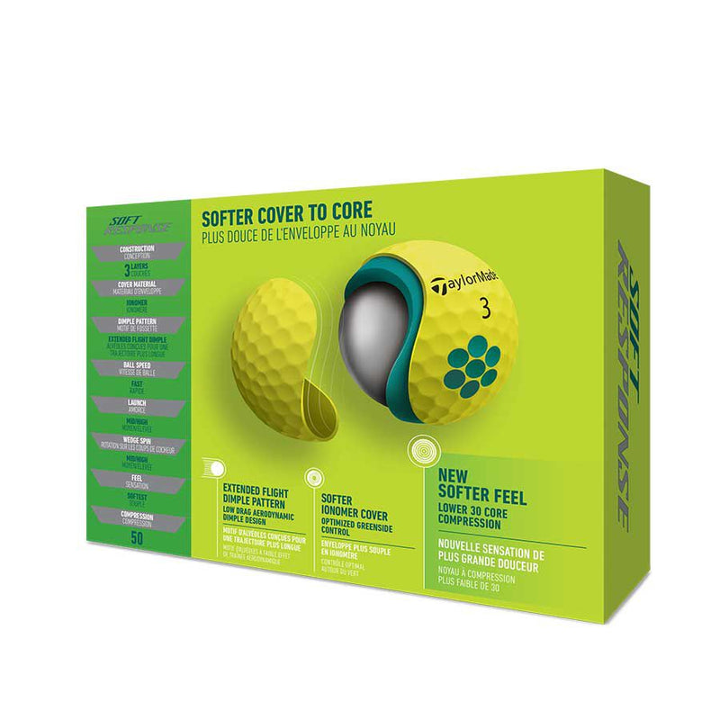 Taylormade 2021 Soft Response Golf Balls 12 Pack Yellow