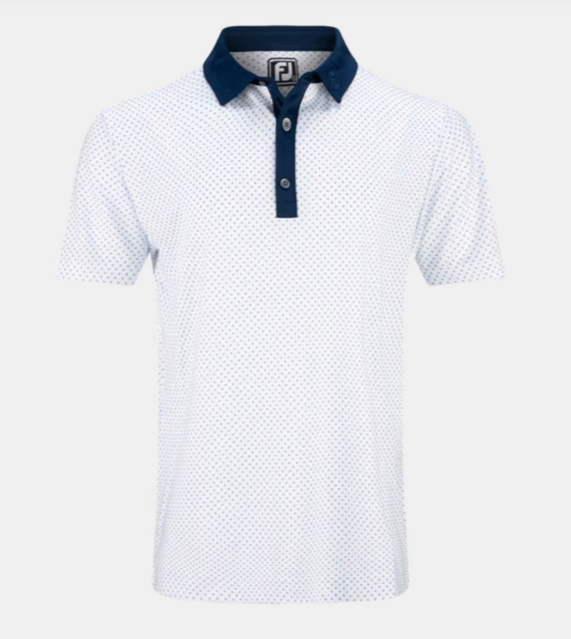 FootJoy 24 Lisle Microflower Print Polo Shirt