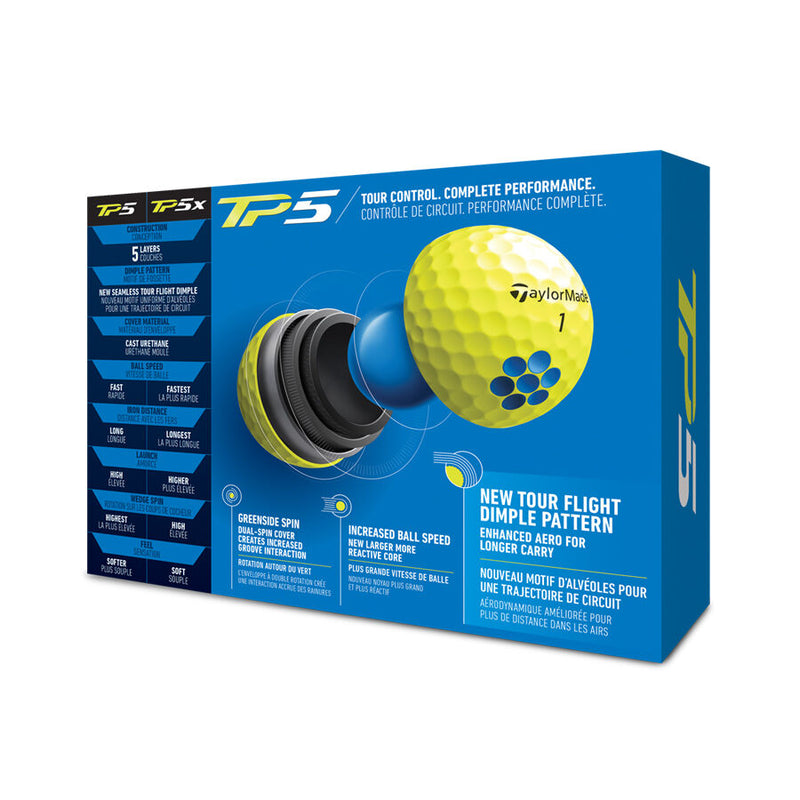 Taylormade 2021 TP5 Golf Balls 2 Dozen Yellow