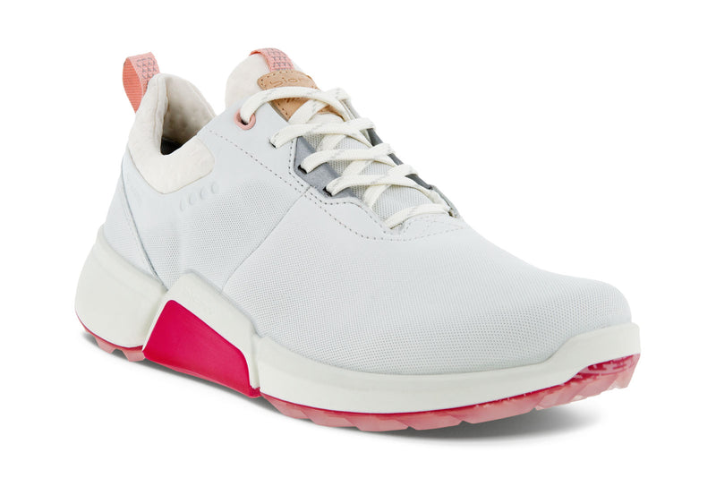 ECCO W Biom Hybrid 4 Golf Shoes-White/ Silver Pink