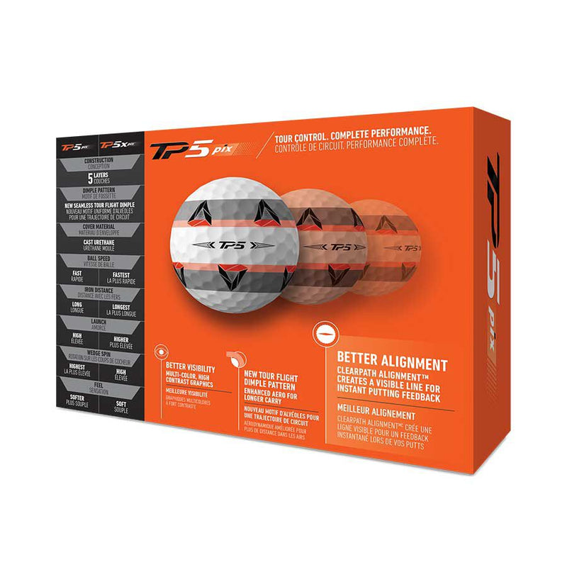 TaylorMade 2022 TP5 pix Golf Balls 12 Pack White