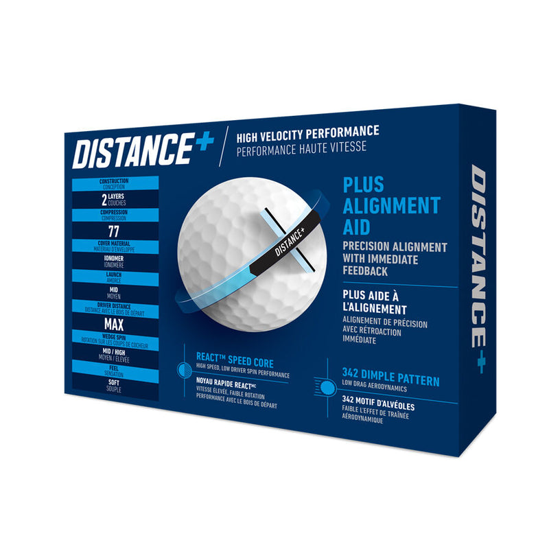 TaylorMade 2021 Distance+ Golf Balls 12 Pack White
