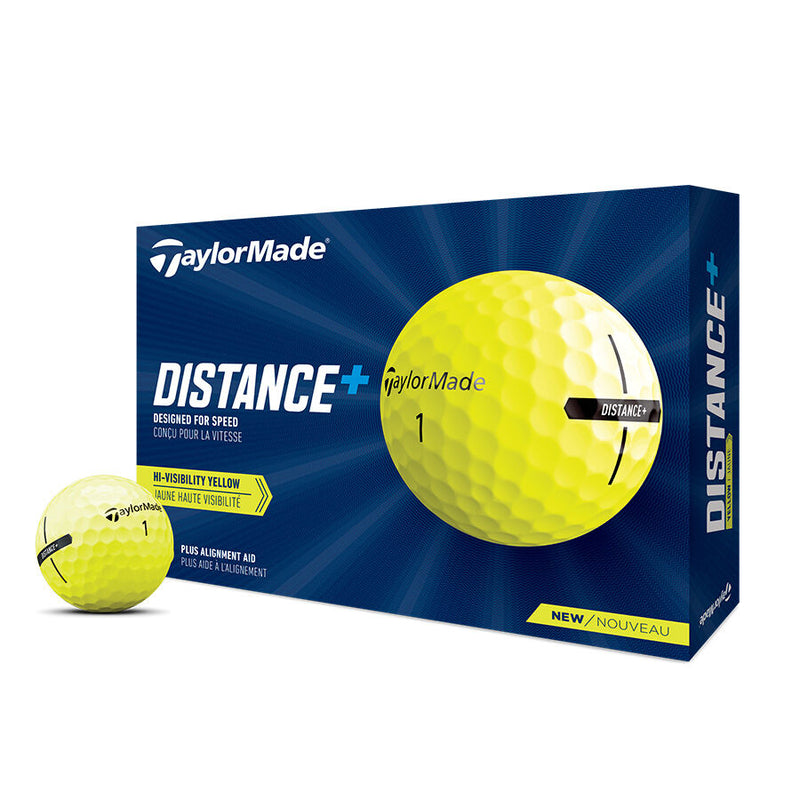 TaylorMade 2021 Distance+ Golf Balls 12 Pack Yellow