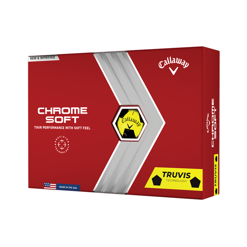 Callaway 2022 Chrome Soft Golf Balls Yellow Truvis 12 Pack